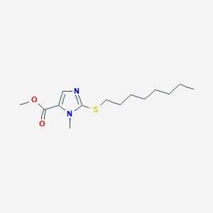 molecular formula C14H24N2O2S B2864761 methyl 1-methyl-2-(octylsulfanyl)-1H-imidazole-5-carboxylate CAS No. 339278-21-6