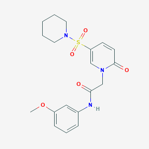 molecular formula C19H23N3O5S B2864768 N-(3-甲氧基苯基)-2-[2-氧代-5-(哌啶-1-基磺酰基)吡啶-1(2H)-基]乙酰胺 CAS No. 1251609-03-6
