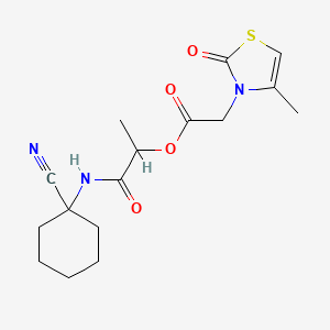 molecular formula C16H21N3O4S B2864774 1-[(1-Cyanocyclohexyl)carbamoyl]ethyl 2-(4-methyl-2-oxo-2,3-dihydro-1,3-thiazol-3-yl)acetate CAS No. 941073-51-4