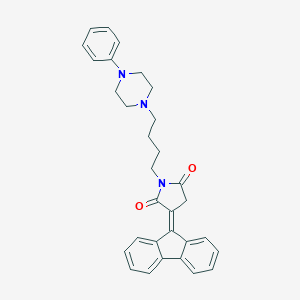 molecular formula C31H31N3O2 B286478 1-[4-(4-Phenylpiperazino)butyl]-3-(9H-fluorene-9-ylidene)-2,5-pyrrolidinedione 