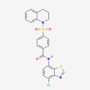 N-(4-chlorobenzo[d]thiazol-7-yl)-4-((3,4-dihydroquinolin-1(2H)-yl)sulfonyl)benzamide