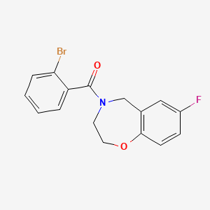 molecular formula C16H13BrFNO2 B2864782 (2-bromophenyl)(7-fluoro-2,3-dihydrobenzo[f][1,4]oxazepin-4(5H)-yl)methanone CAS No. 2034605-07-5