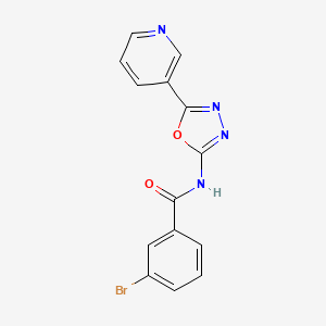 molecular formula C14H9BrN4O2 B2864786 3-溴-N-(5-吡啶-3-基-1,3,4-恶二唑-2-基)苯甲酰胺 CAS No. 887892-92-4