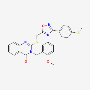 3-(2-methoxybenzyl)-2-(((3-(4-(methylthio)phenyl)-1,2,4-oxadiazol-5-yl)methyl)thio)quinazolin-4(3H)-one