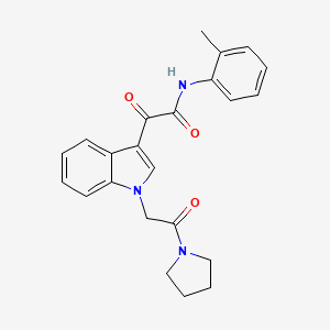 molecular formula C23H23N3O3 B2864792 N-(2-methylphenyl)-2-oxo-2-[1-(2-oxo-2-pyrrolidin-1-ylethyl)indol-3-yl]acetamide CAS No. 872849-26-8