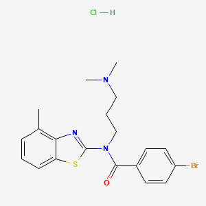 molecular formula C20H23BrClN3OS B2864796 4-溴-N-(3-(二甲氨基)丙基)-N-(4-甲基苯并[d]噻唑-2-基)苯甲酰胺盐酸盐 CAS No. 1215631-73-4