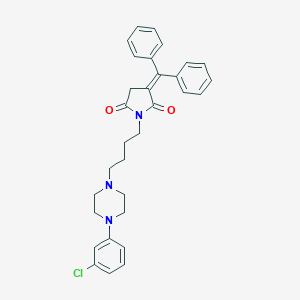 molecular formula C31H32ClN3O2 B286480 1-[4-[4-(3-Chlorophenyl)-1-piperazinyl]butyl]-3-(diphenylmethylene)pyrrolidine-2,5-dione 