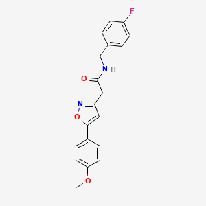 molecular formula C19H17FN2O3 B2864800 N-(4-fluorobenzyl)-2-(5-(4-methoxyphenyl)isoxazol-3-yl)acetamide CAS No. 953205-38-4