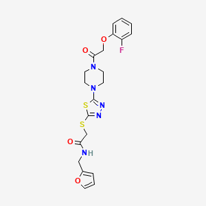 2-((5-(4-(2-(2-fluorophenoxy)acetyl)piperazin-1-yl)-1,3,4-thiadiazol-2-yl)thio)-N-(furan-2-ylmethyl)acetamide