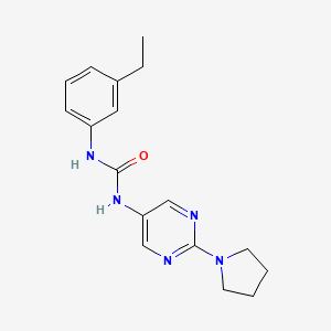 1-(3-Ethylphenyl)-3-(2-(pyrrolidin-1-yl)pyrimidin-5-yl)urea