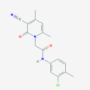 N-(3-chloro-4-methylphenyl)-2-(3-cyano-4,6-dimethyl-2-oxopyridin-1(2H)-yl)acetamide