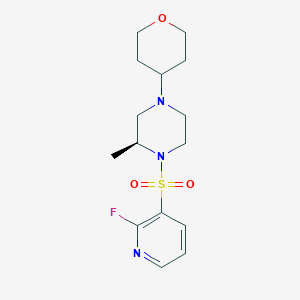 molecular formula C15H22FN3O3S B2864816 (2S)-1-[(2-fluoropyridin-3-yl)sulfonyl]-2-methyl-4-(oxan-4-yl)piperazine CAS No. 2093998-74-2