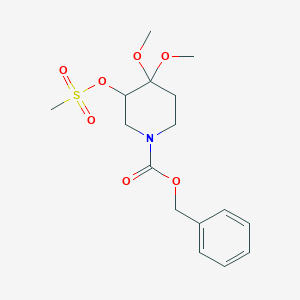 Benzyl 4,4-dimethoxy-3-((methylsulfonyl)oxy)piperidine-1-carboxylate