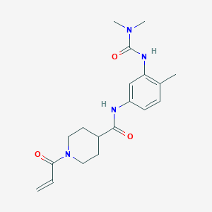 N-[3-(Dimethylcarbamoylamino)-4-methylphenyl]-1-prop-2-enoylpiperidine-4-carboxamide