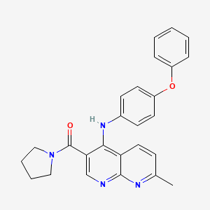 7-methyl-N-(4-phenoxyphenyl)-3-(pyrrolidine-1-carbonyl)-1,8-naphthyridin-4-amine