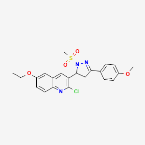 2-Chloro-6-ethoxy-3-[5-(4-methoxyphenyl)-2-methylsulfonyl-3,4-dihydropyrazol-3-yl]quinoline