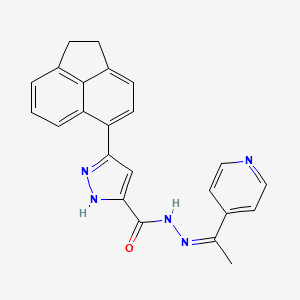 molecular formula C23H19N5O B2864842 (Z)-3-(1,2-dihydroacenaphthylen-5-yl)-N'-(1-(pyridin-4-yl)ethylidene)-1H-pyrazole-5-carbohydrazide CAS No. 634885-39-5