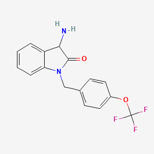 molecular formula C16H13F3N2O2 B2864844 3-Amino-1-(4-(trifluoromethoxy)benzyl)indolin-2-one CAS No. 1246041-20-2