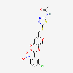 6-(((5-acetamido-1,3,4-thiadiazol-2-yl)thio)methyl)-4-oxo-4H-pyran-3-yl 5-chloro-2-nitrobenzoate