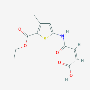 B2864853 (Z)-4-((5-(ethoxycarbonyl)-4-methylthiophen-2-yl)amino)-4-oxobut-2-enoic acid CAS No. 924873-77-8