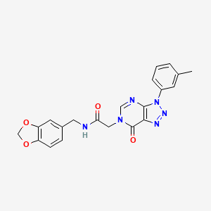 molecular formula C21H18N6O4 B2864857 N-(benzo[d][1,3]dioxol-5-ylmethyl)-2-(7-oxo-3-(m-tolyl)-3H-[1,2,3]triazolo[4,5-d]pyrimidin-6(7H)-yl)acetamide CAS No. 872591-03-2