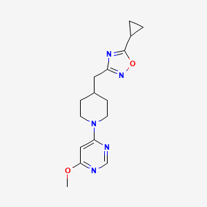 5-Cyclopropyl-3-[[1-(6-methoxypyrimidin-4-yl)piperidin-4-yl]methyl]-1,2,4-oxadiazole