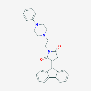 molecular formula C29H27N3O2 B286486 3-(9H-fluoren-9-ylidene)-1-[2-(4-phenyl-1-piperazinyl)ethyl]-2,5-pyrrolidinedione 