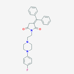 molecular formula C29H28FN3O2 B286487 3-(Diphenylmethylene)-1-{2-[4-(4-fluorophenyl)-1-piperazinyl]ethyl}-2,5-pyrrolidinedione 