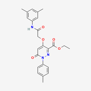 molecular formula C24H25N3O5 B2864871 4-(2-((3,5-二甲基苯基)氨基)-2-氧代乙氧基)-6-氧代-1-(对甲苯基)-1,6-二氢哒嗪-3-羧酸乙酯 CAS No. 899729-30-7