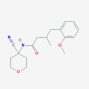 molecular formula C18H24N2O3 B2864874 N-(4-Cyanooxan-4-YL)-4-(2-methoxyphenyl)-3-methylbutanamide CAS No. 1385322-98-4