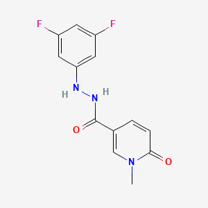 molecular formula C13H11F2N3O2 B2864879 N'-(3,5-Difluorophenyl)-1-methyl-6-oxo-1,6-dihydropyridine-3-carbohydrazide CAS No. 1707149-00-5