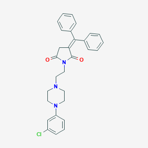 molecular formula C29H28ClN3O2 B286488 1-[2-[4-(3-Chlorophenyl)piperazino]ethyl]-3-(diphenylmethylene)-2,5-pyrrolidinedione 