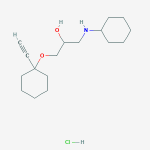 molecular formula C17H30ClNO2 B2864881 1-(Cyclohexylamino)-3-((1-ethynylcyclohexyl)oxy)propan-2-ol hydrochloride CAS No. 1185667-62-2