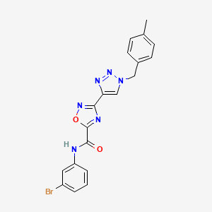 molecular formula C19H15BrN6O2 B2864887 N~5~-(3-bromophenyl)-3-[1-(4-methylbenzyl)-1H-1,2,3-triazol-4-yl]-1,2,4-oxadiazole-5-carboxamide CAS No. 1251557-04-6