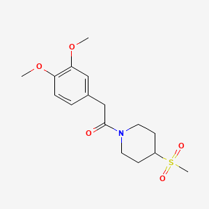 molecular formula C16H23NO5S B2864895 2-(3,4-Dimethoxyphenyl)-1-(4-(methylsulfonyl)piperidin-1-yl)ethanone CAS No. 1448069-31-5