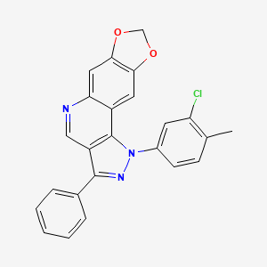molecular formula C24H16ClN3O2 B2864899 1-(3-chloro-4-methylphenyl)-3-phenyl-1H-[1,3]dioxolo[4,5-g]pyrazolo[4,3-c]quinoline CAS No. 932280-53-0