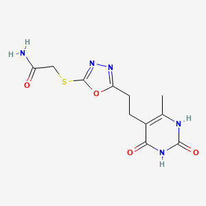 2-((5-(2-(6-Methyl-2,4-dioxo-1,2,3,4-tetrahydropyrimidin-5-yl)ethyl)-1,3,4-oxadiazol-2-yl)thio)acetamide