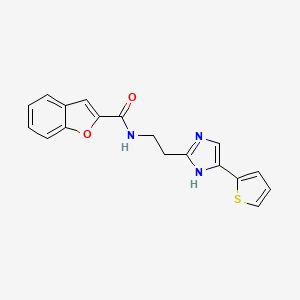 N-(2-(4-(thiophen-2-yl)-1H-imidazol-2-yl)ethyl)benzofuran-2-carboxamide