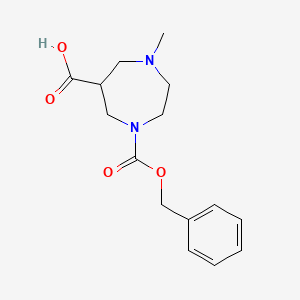 molecular formula C15H20N2O4 B2864913 1-Methyl-4-phenylmethoxycarbonyl-1,4-diazepane-6-carboxylic acid CAS No. 2248342-48-3