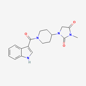1-(1-(1H-indole-3-carbonyl)piperidin-4-yl)-3-methylimidazolidine-2,4-dione
