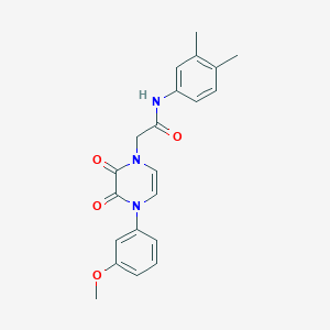 molecular formula C21H21N3O4 B2864920 N-(3,4-dimethylphenyl)-2-(4-(3-methoxyphenyl)-2,3-dioxo-3,4-dihydropyrazin-1(2H)-yl)acetamide CAS No. 891867-48-4