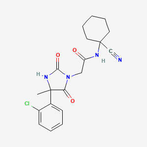 molecular formula C19H21ClN4O3 B2864925 2-[4-(2-chlorophenyl)-4-methyl-2,5-dioxoimidazolidin-1-yl]-N-(1-cyanocyclohexyl)acetamide CAS No. 1008446-55-6