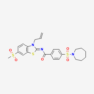molecular formula C24H27N3O5S3 B2864932 (Z)-N-(3-allyl-6-(methylsulfonyl)benzo[d]thiazol-2(3H)-ylidene)-4-(azepan-1-ylsulfonyl)benzamide CAS No. 865175-56-0