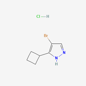 molecular formula C7H10BrClN2 B2864937 4-bromo-3-cyclobutyl-1H-pyrazole hydrochloride CAS No. 2137604-71-6