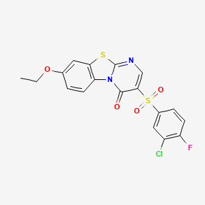 3-[(3-chloro-4-fluorophenyl)sulfonyl]-8-ethoxy-4H-pyrimido[2,1-b][1,3]benzothiazol-4-one