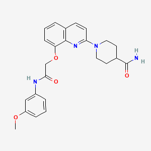 molecular formula C24H26N4O4 B2864944 1-(8-(2-((3-甲氧基苯基)氨基)-2-氧代乙氧基)喹啉-2-基)哌啶-4-甲酰胺 CAS No. 921512-17-6