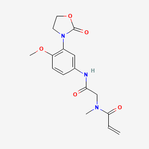 molecular formula C16H19N3O5 B2864946 N-[2-[4-Methoxy-3-(2-oxo-1,3-oxazolidin-3-yl)anilino]-2-oxoethyl]-N-methylprop-2-enamide CAS No. 2361723-60-4