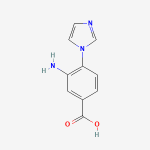 molecular formula C10H9N3O2 B2864958 3-Amino-4-imidazol-1-yl-benzoic acid CAS No. 853743-43-8