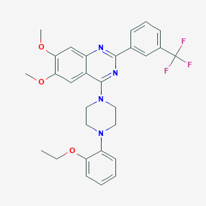 molecular formula C29H29F3N4O3 B286497 4-[4-(2-Ethoxyphenyl)piperazin-1-yl]-6,7-dimethoxy-2-[3-(trifluoromethyl)phenyl]quinazoline 