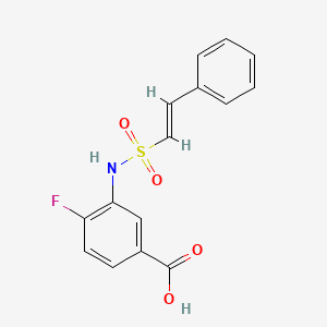 molecular formula C15H12FNO4S B2864970 4-fluoro-3-[[(E)-2-phenylethenyl]sulfonylamino]benzoic acid CAS No. 1111561-86-4